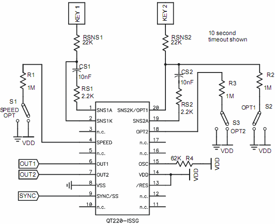 QT220 двухканальный сенсорные QT-датчик прикосновения